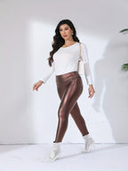 Leggings Donna in Ecopelle PU a Vita Alta – Elasticizzati e Aderenti