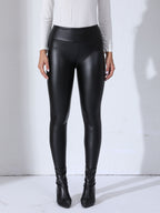 Leggings Donna in Ecopelle PU a Vita Alta – Elasticizzati e Aderenti