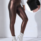 Leggings Donna in Ecopelle PU a Vita Alta – Elasticizzati e Aderenti
