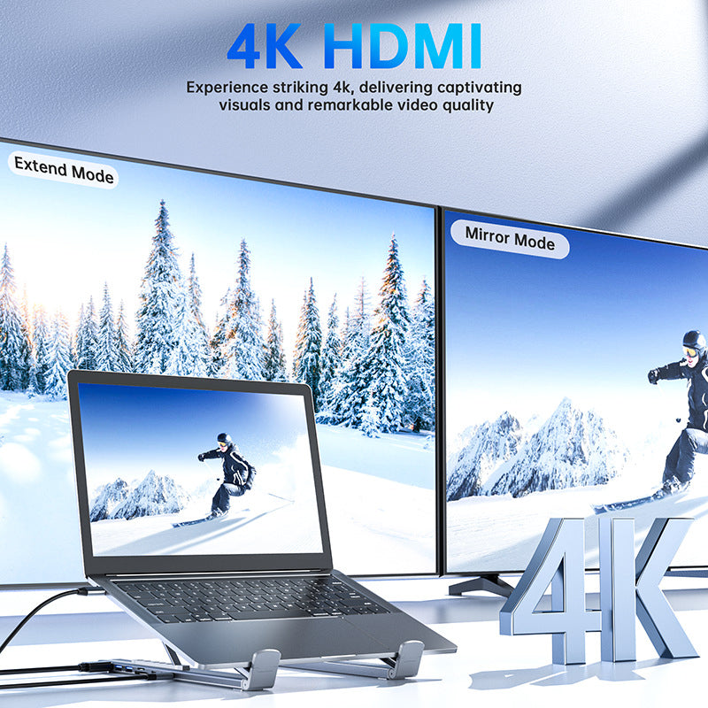 USB-C Dockingstation Laptopstativ 8i1 4K