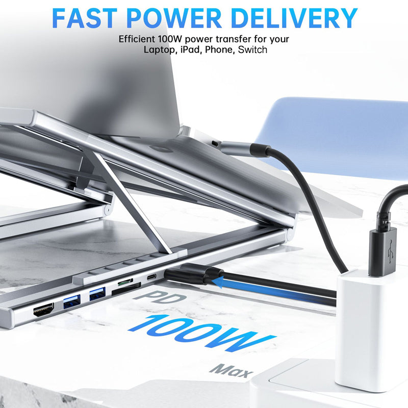 USB-C Dockingstation Laptopstativ 8i1 4K