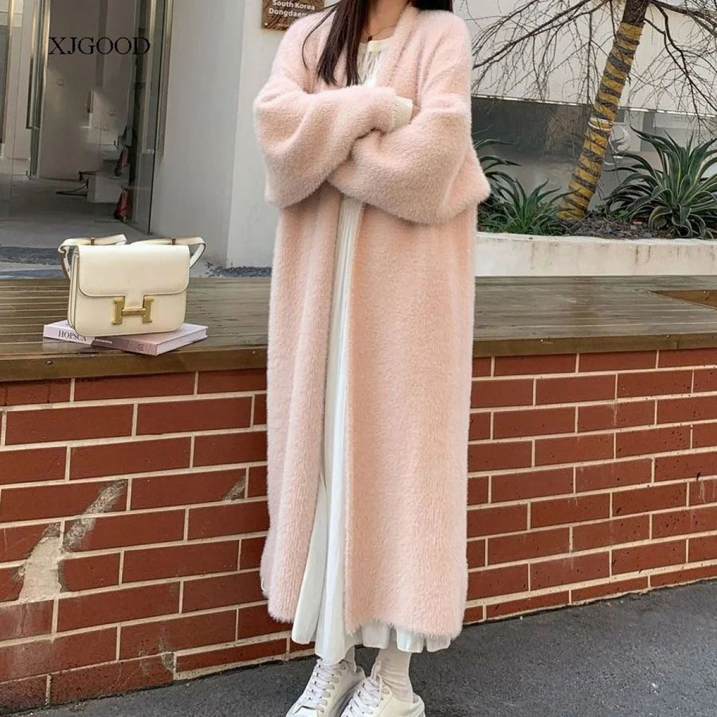 Long cardigan femme en maille douce – Modèle maxi ouvert et élégant