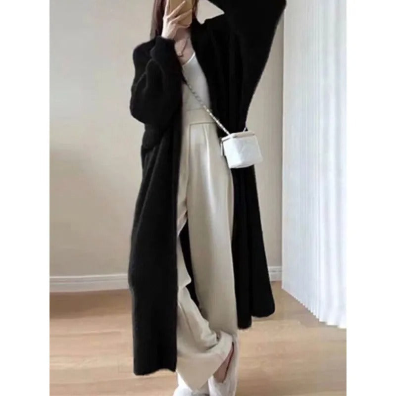 Long cardigan femme en maille douce – Modèle maxi ouvert et élégant