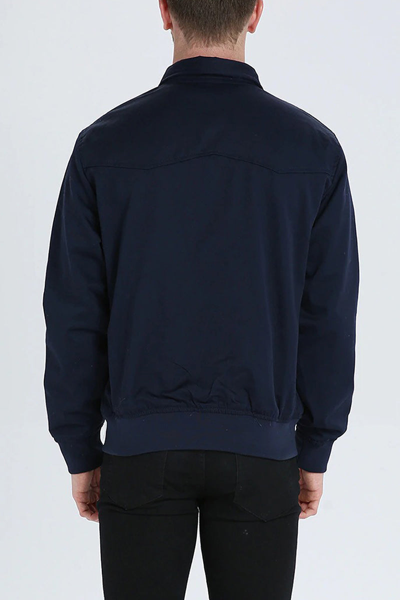 Chaqueta Harrington para hombre con forro de tartán y cremallera – elegancia informal atemporal