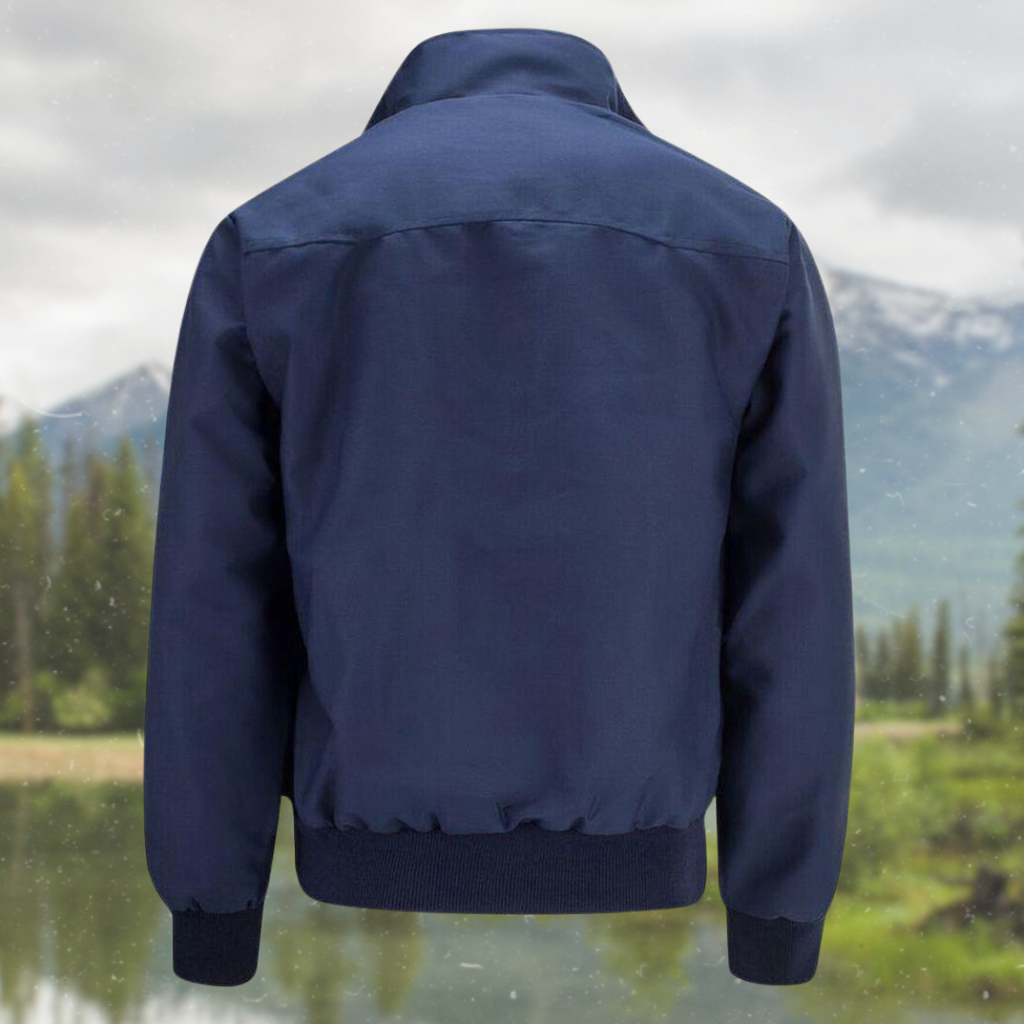 Chaqueta Harrington para hombre con forro de tartán y cremallera – elegancia informal atemporal