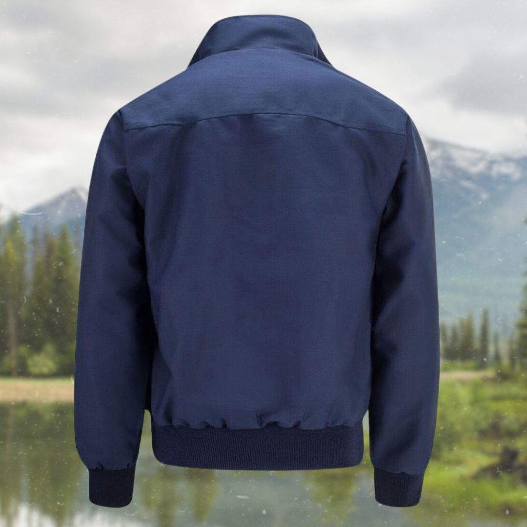 Chaqueta Harrington para hombre con forro de tartán y cremallera – elegancia informal atemporal