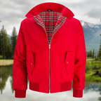 Chaqueta Harrington para hombre con forro de tartán y cremallera – elegancia informal atemporal