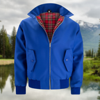 Chaqueta Harrington para hombre con forro de tartán y cremallera – elegancia informal atemporal