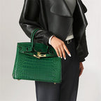 Borsa a Mano Donna in Vera Pelle Cognac
