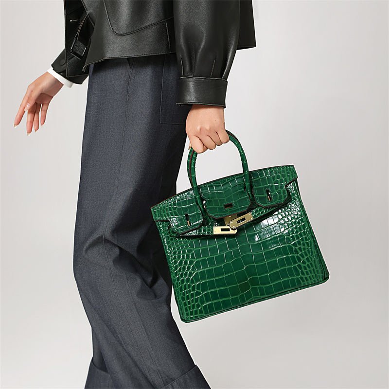 Borsa a Mano Donna in Vera Pelle Cognac