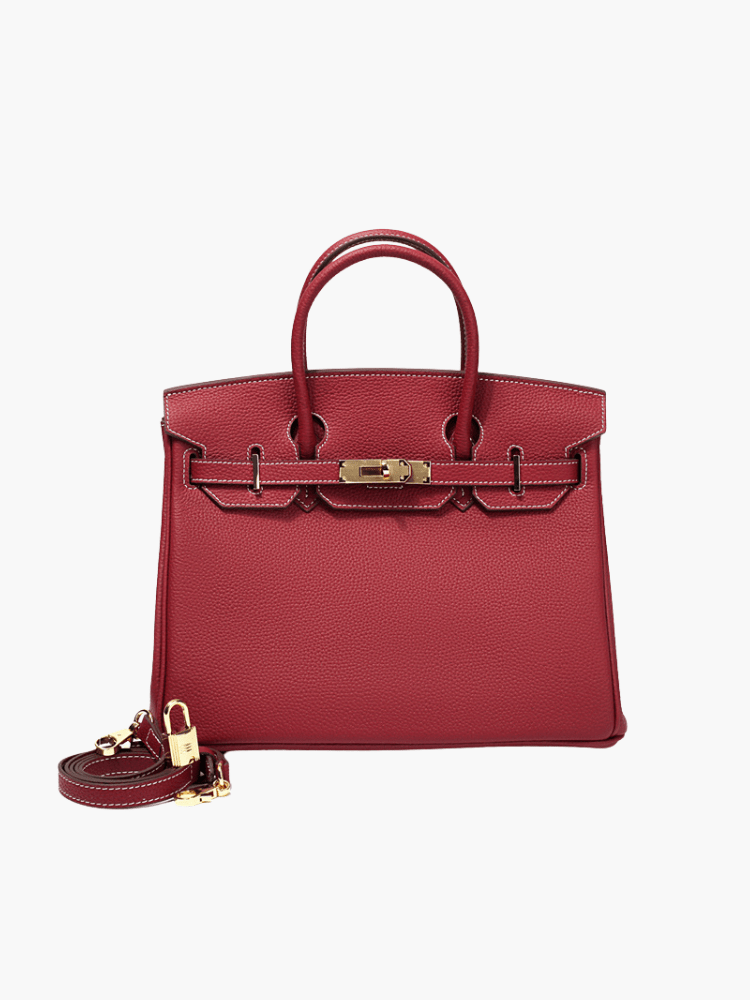 Borsa a Mano Donna in Vera Pelle Cognac