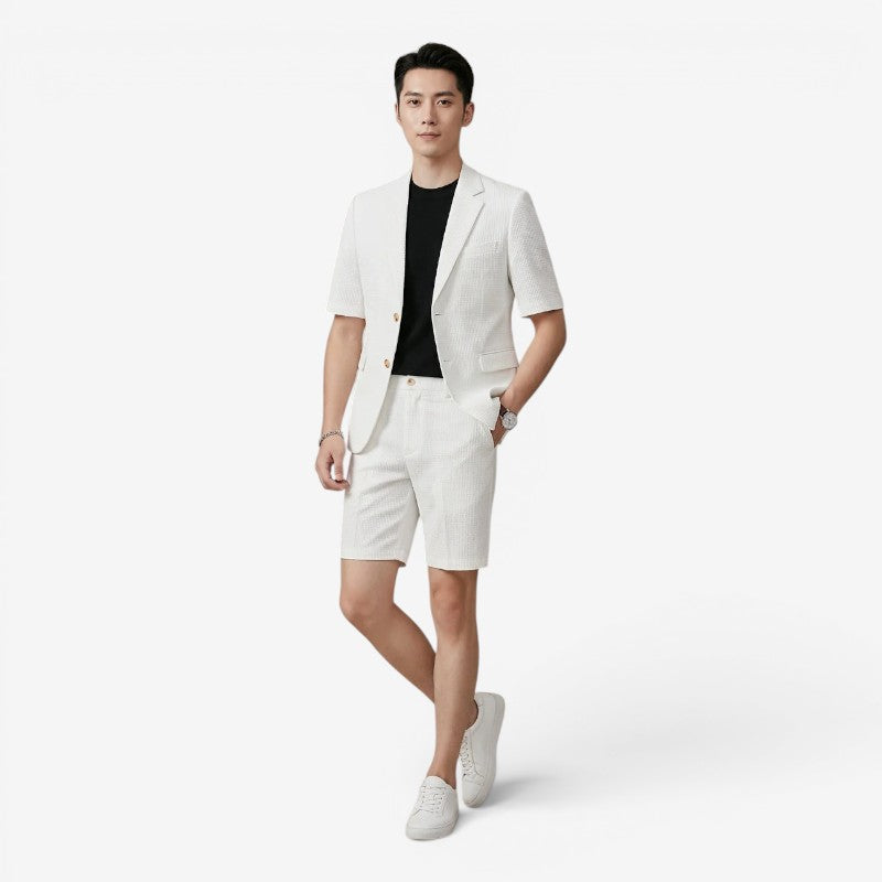 Completo Elegante da Uomo ANFINITE con Blazer a Maniche Corte e Pantaloni