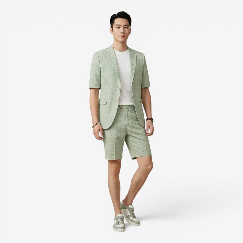 Completo Elegante da Uomo ANFINITE con Blazer a Maniche Corte e Pantaloni