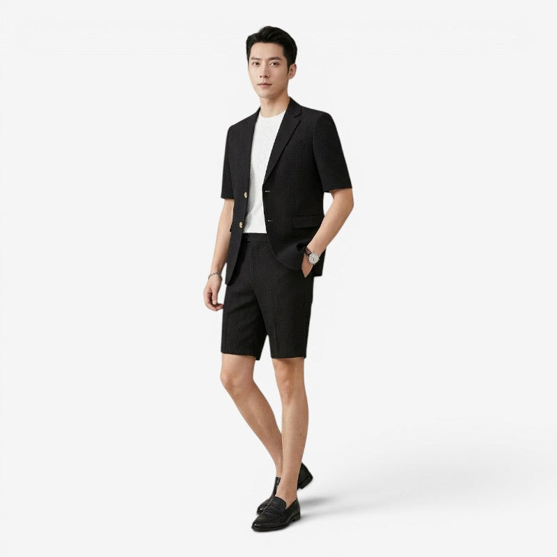 Completo Elegante da Uomo ANFINITE con Blazer a Maniche Corte e Pantaloni