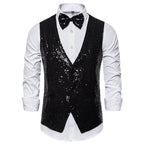 Chaleco elegante para hombre con lentejuelas – Estilo brillante para fiestas y eventos especiales