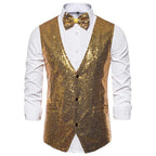 Chaleco elegante para hombre con lentejuelas – Estilo brillante para fiestas y eventos especiales