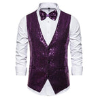 Chaleco elegante para hombre con lentejuelas – Estilo brillante para fiestas y eventos especiales