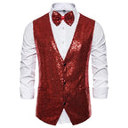 Chaleco elegante para hombre con lentejuelas – Estilo brillante para fiestas y eventos especiales