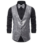 Chaleco elegante para hombre con lentejuelas – Estilo brillante para fiestas y eventos especiales