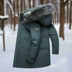 Parka Invernale Uomo Lungo Idrorepellente con Cappuccio
