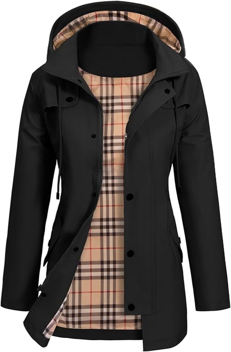 Giacca Antipioggia Donna Impermeabile con Cappuccio – Trench Leggero Elegante e Funzionale