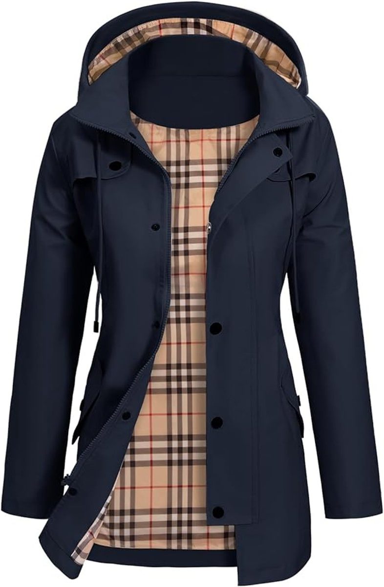 Giacca Antipioggia Donna Impermeabile con Cappuccio – Trench Leggero Elegante e Funzionale