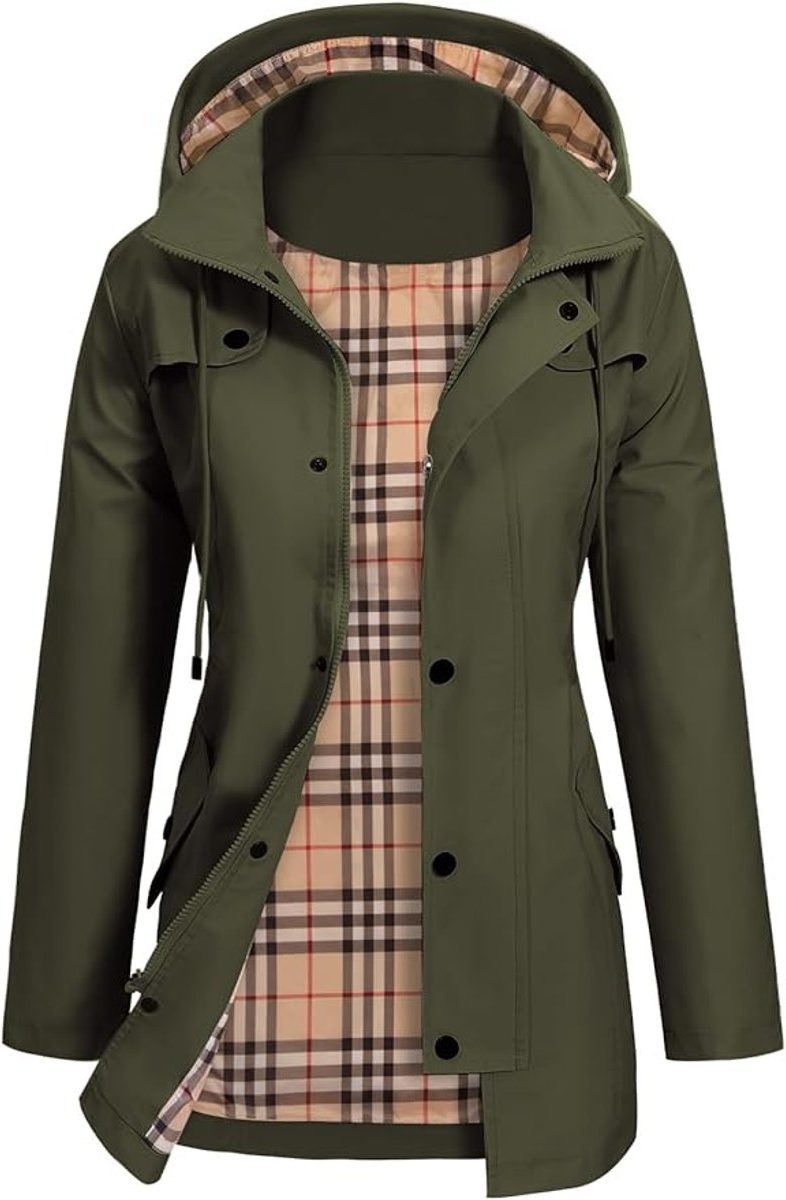 Giacca Antipioggia Donna Impermeabile con Cappuccio – Trench Leggero Elegante e Funzionale