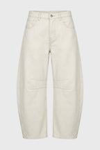 Jeans balloon oversize para mujer - pernera ancha con costuras decorativas