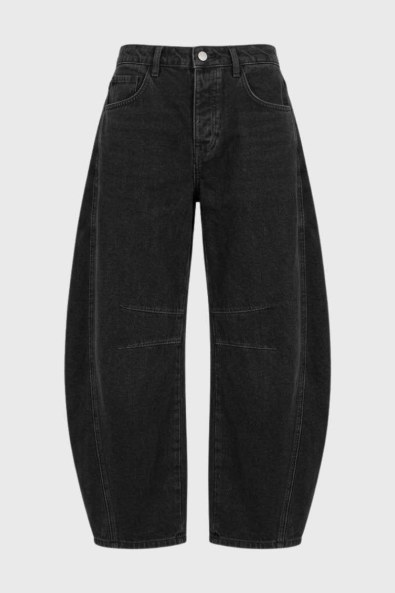 Jean balloon oversize pour femme – jambes larges avec coutures décoratives