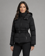 Piumino Donna con Cappuccio e Cintura