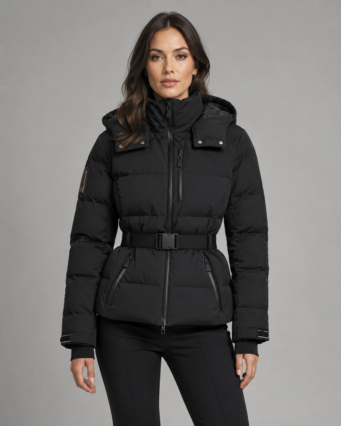 Piumino Donna con Cappuccio e Cintura