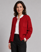 Cardigan Donna in Maglia con Bottoni e Taschino