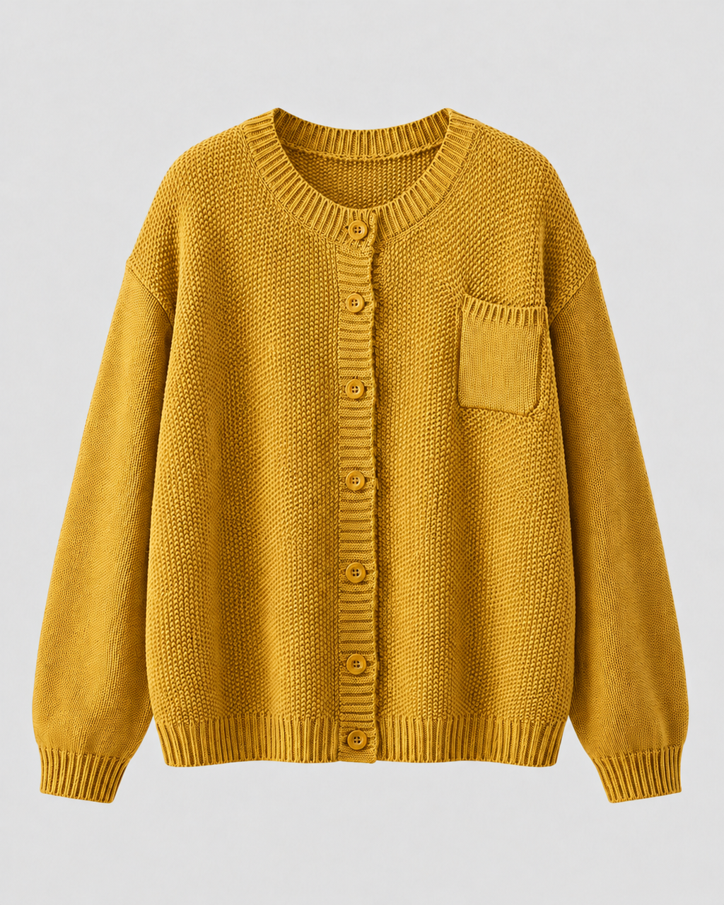 Cardigan Donna in Maglia con Bottoni e Taschino