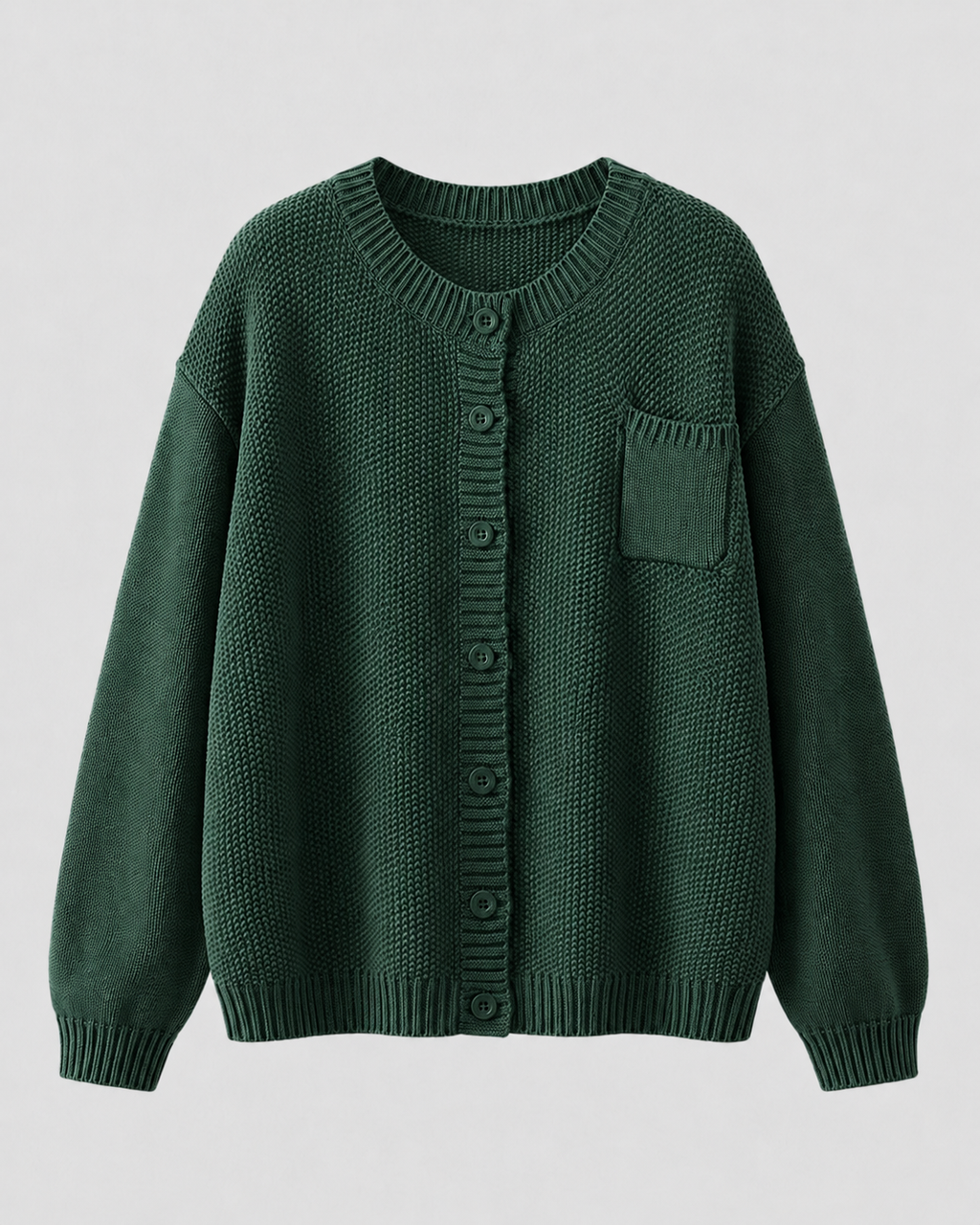 Cardigan Donna in Maglia con Bottoni e Taschino