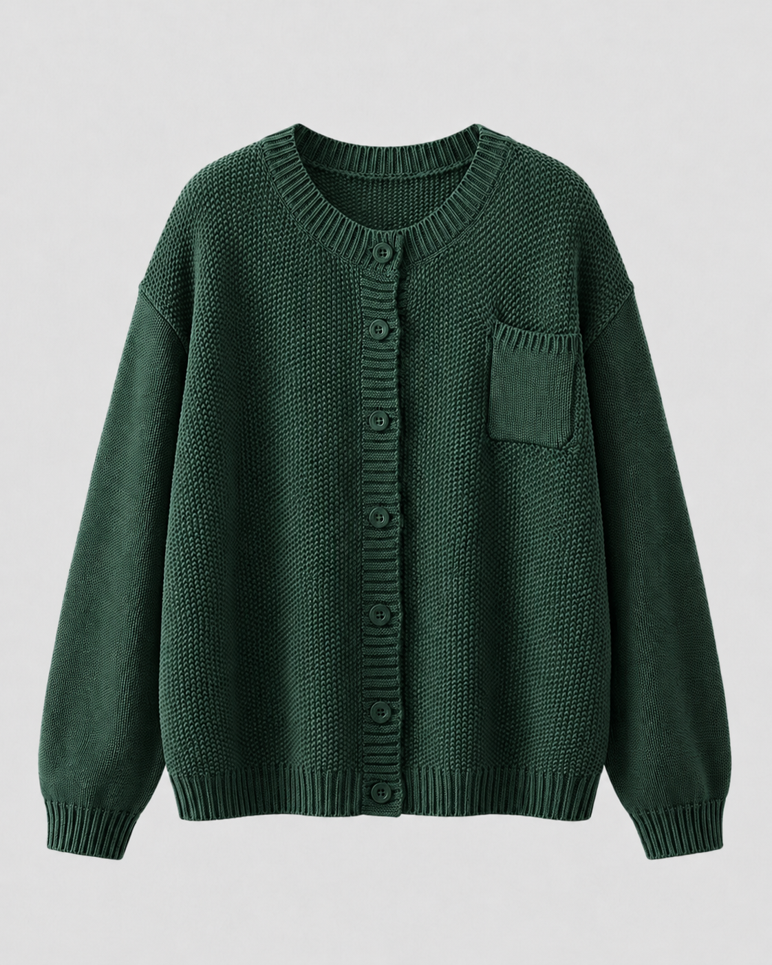 Cardigan Donna in Maglia con Bottoni e Taschino