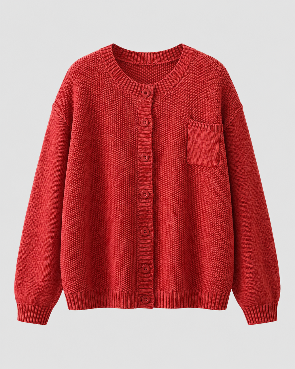 Cardigan Donna in Maglia con Bottoni e Taschino