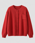 Cardigan Donna in Maglia con Bottoni e Taschino