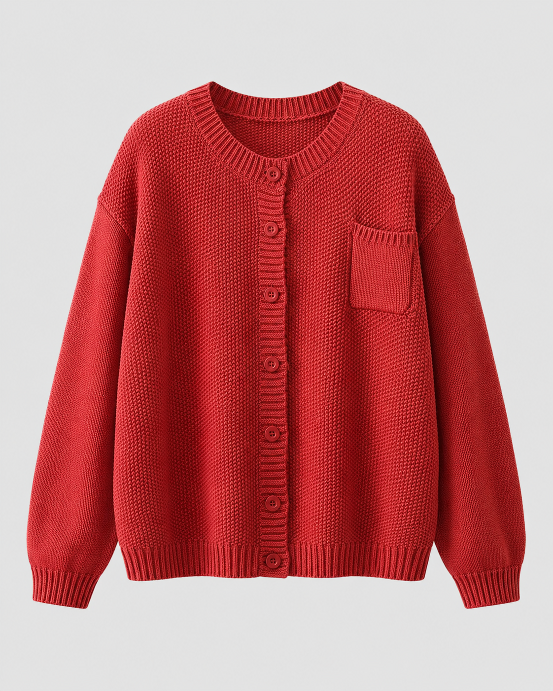 Cardigan Donna in Maglia con Bottoni e Taschino
