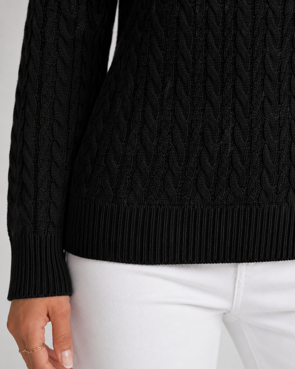 Maglione Donna Girocollo in Maglia a Trecce