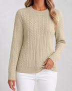 Maglione Donna Girocollo in Maglia a Trecce