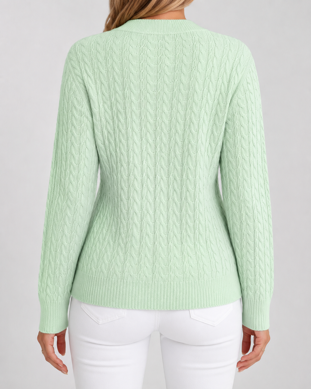 Maglione Donna Girocollo in Maglia a Trecce