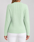 Maglione Donna Girocollo in Maglia a Trecce