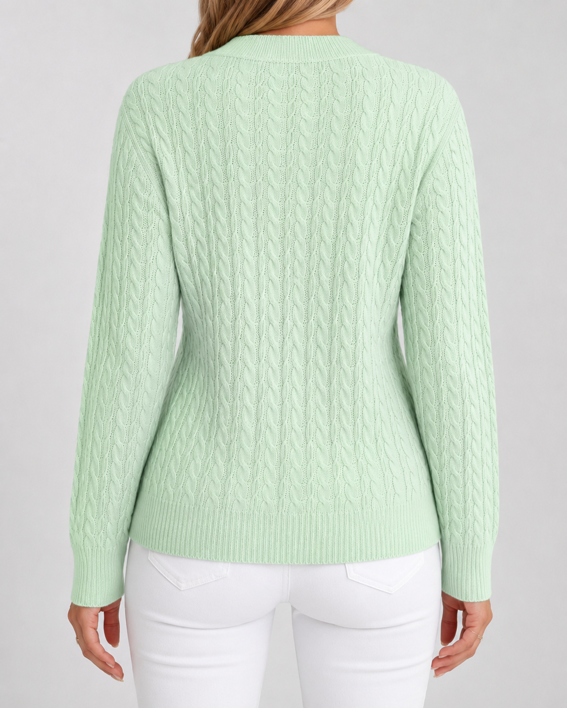 Maglione Donna Girocollo in Maglia a Trecce