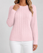 Maglione Donna Girocollo in Maglia a Trecce