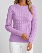 Maglione Donna Girocollo in Maglia a Trecce