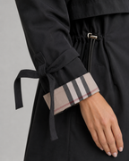Trench Donna con Cappuccio a Quadri e Vita Regolabile