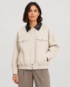 Giacca Barn Corta Donna Effetto Camoscio