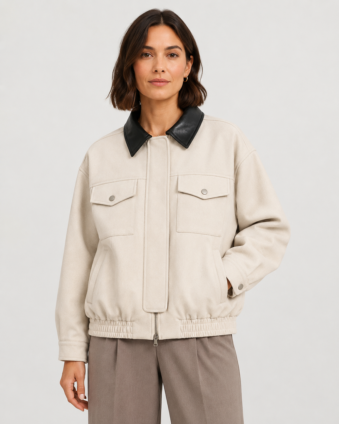 Giacca Barn Corta Donna Effetto Camoscio