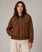 Giacca Barn Corta Donna Effetto Camoscio