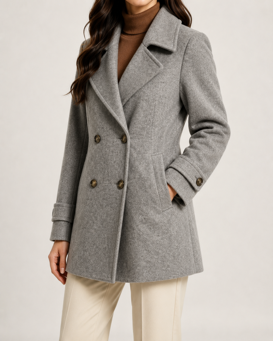 Manteau court femme croisé de tailleur